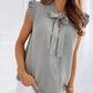 Bettina - Damen Sommerliche Ärmellose Bluse mit Polka Dots, Rüschen und Schleifen-Detail