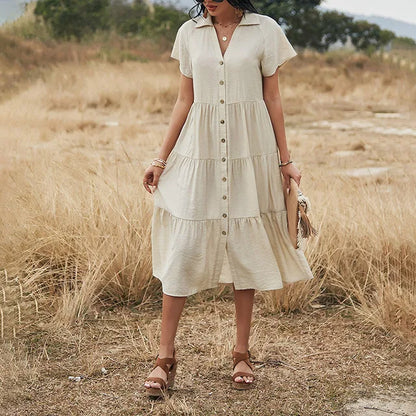 Sienna - Kornblumenblaues Midi-Kleid