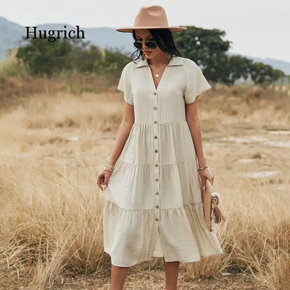 Sienna - Kornblumenblaues Midi-Kleid