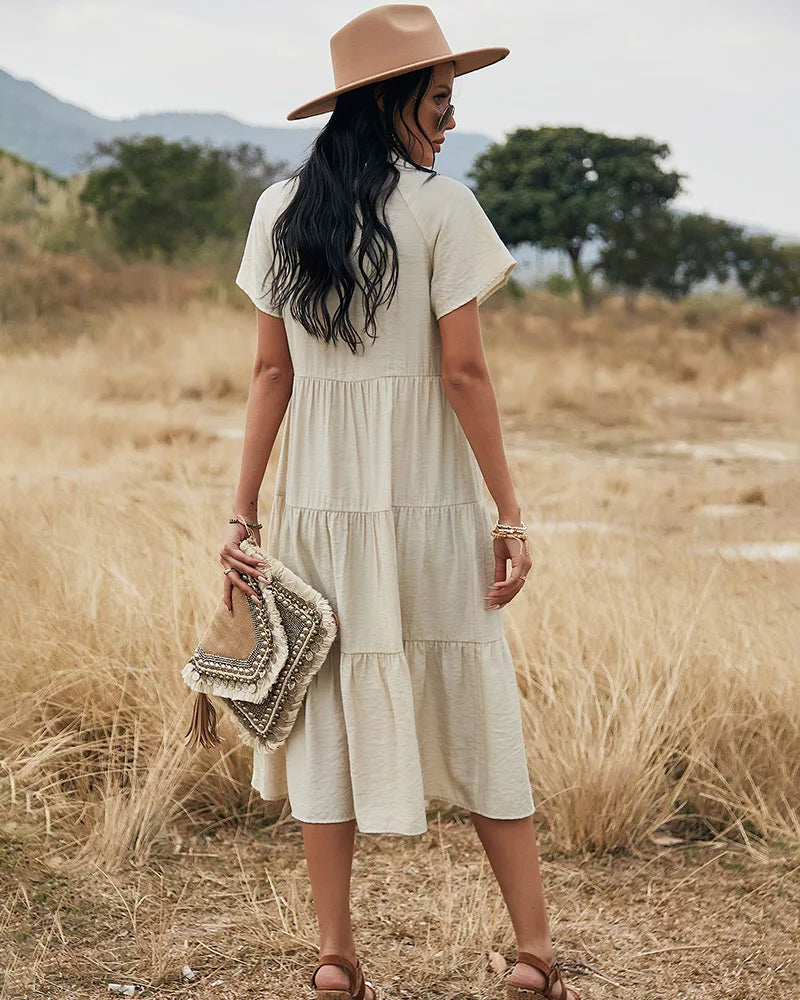 Sienna - Kornblumenblaues Midi-Kleid