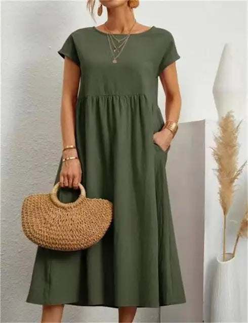 BENTE | ELEGANTES KLEID MIT TASCHEN