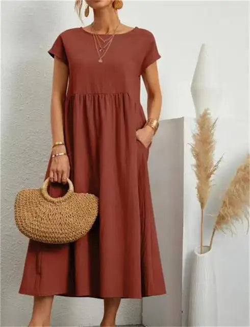 BENTE | ELEGANTES KLEID MIT TASCHEN