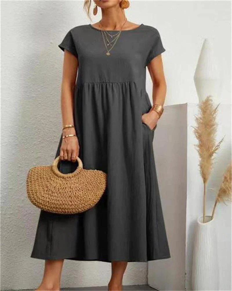 BENTE | ELEGANTES KLEID MIT TASCHEN