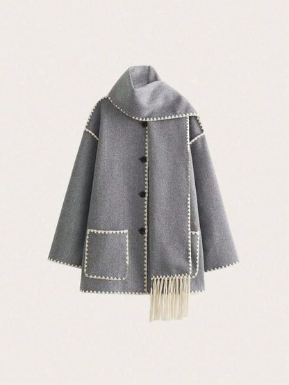 Frauen Winterjacken Set: Stilvolle Jacke mit Schal für Herbst/Winter