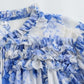 Katharina - Damen Bluse im Vintage-Stil mit halbtransparentem, bedrucktem Design, gerüschten Details und Kordelzug