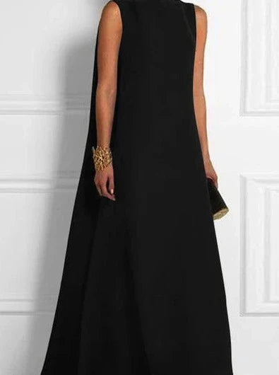 Midnight Elegance - Langarmloses Abendkleid in Tiefblau