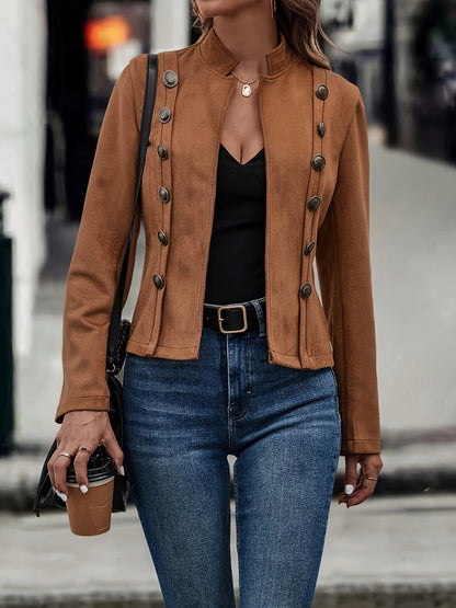 Damen Vintage Langarm Outwear: Zeitlose Eleganz für jeden Anlass