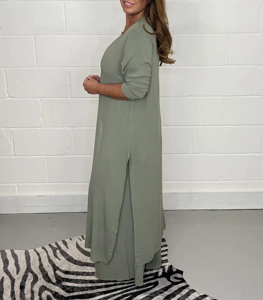 CHARLOT – Lässiges 2-teiliges Damen-Set: langes Oberteil und passende Hose – schmeichelhaft, vielseitig und bequem