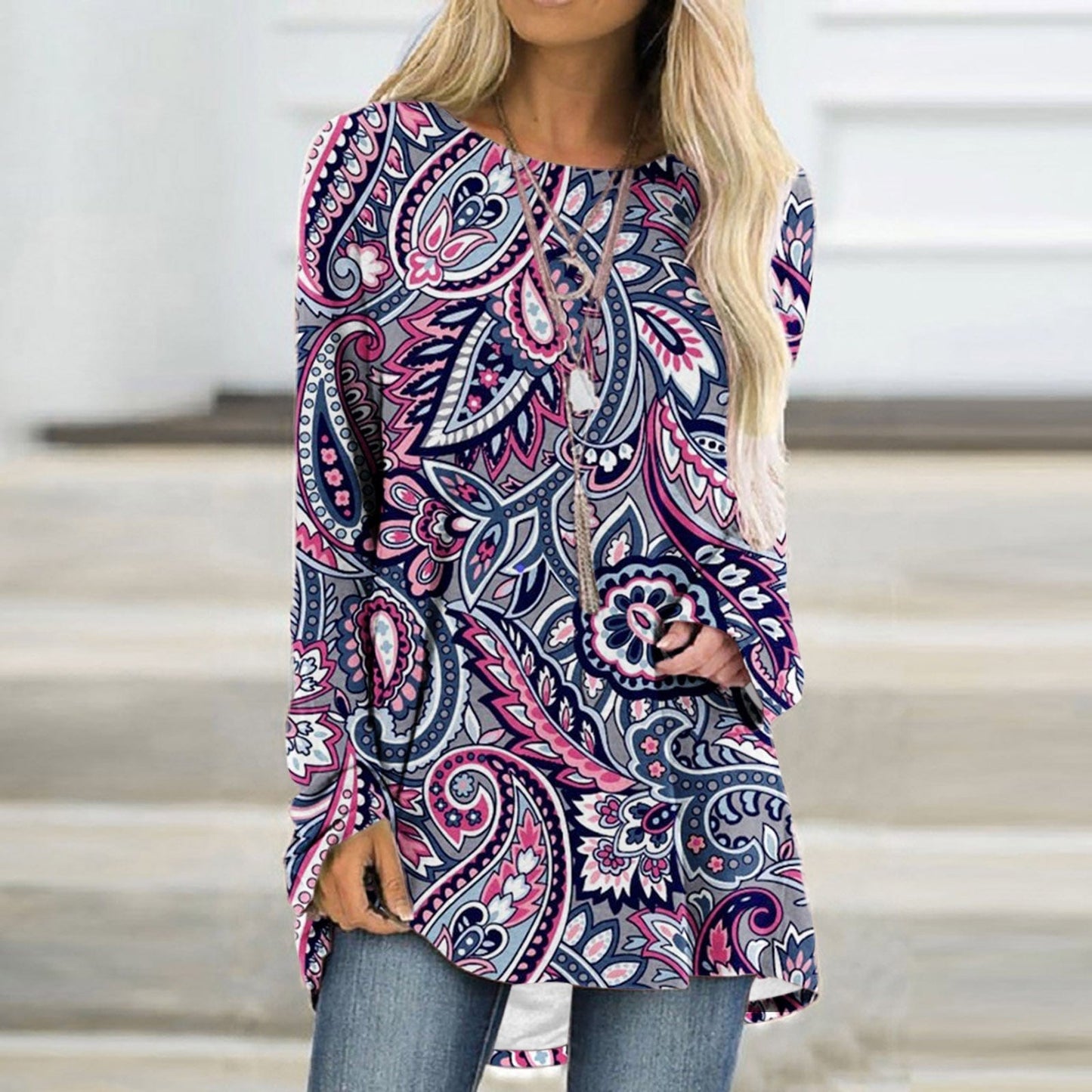 Eleganter Pullover mit Mandala-Muster