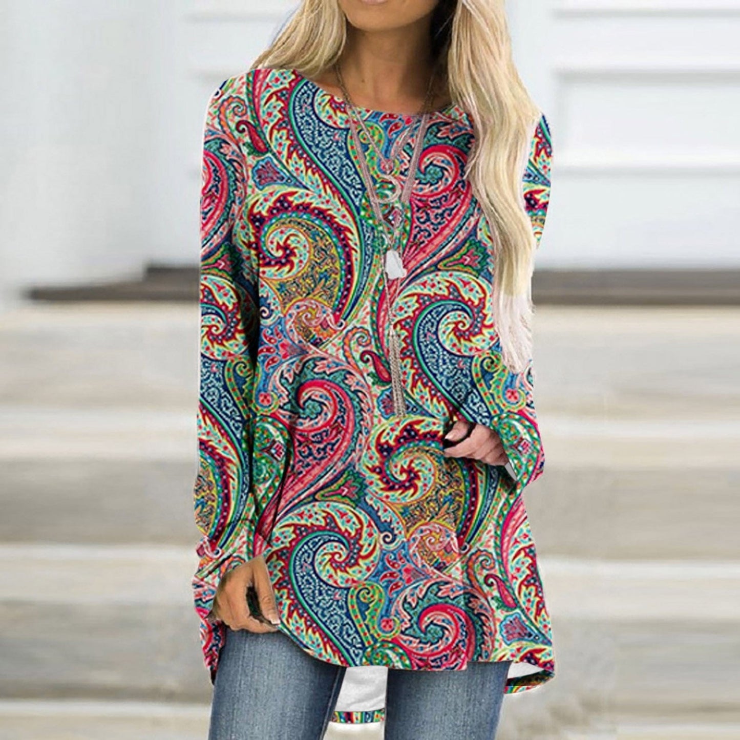 Eleganter Pullover mit Mandala-Muster