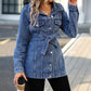 Damen-Jeansmantel mit Klappentaschen