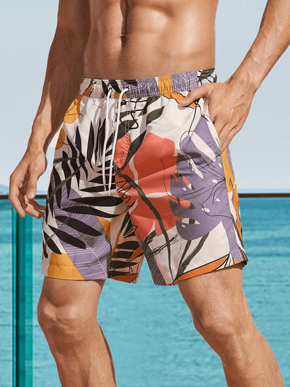 Badeshorts mit Blattmuster - Lukas