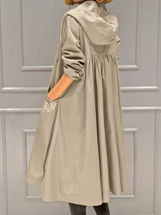 Damen Plus Size Mantel mit durchgehendem Reißverschluss