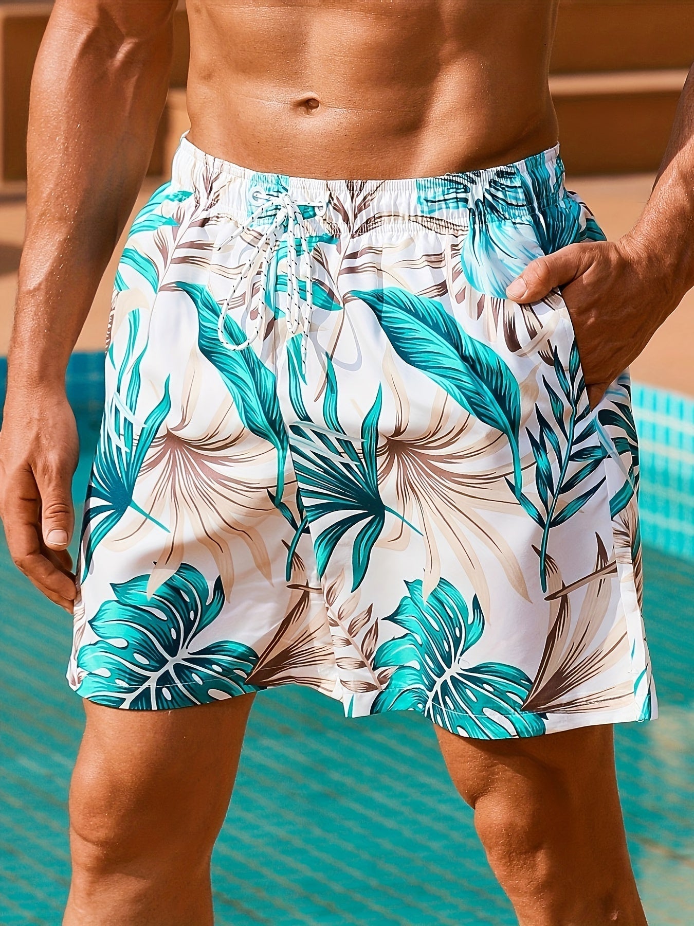 Tropische Schwimmshorts mit Taschen - Noah