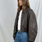 Bonnie brauner, cropped Bomberjacke