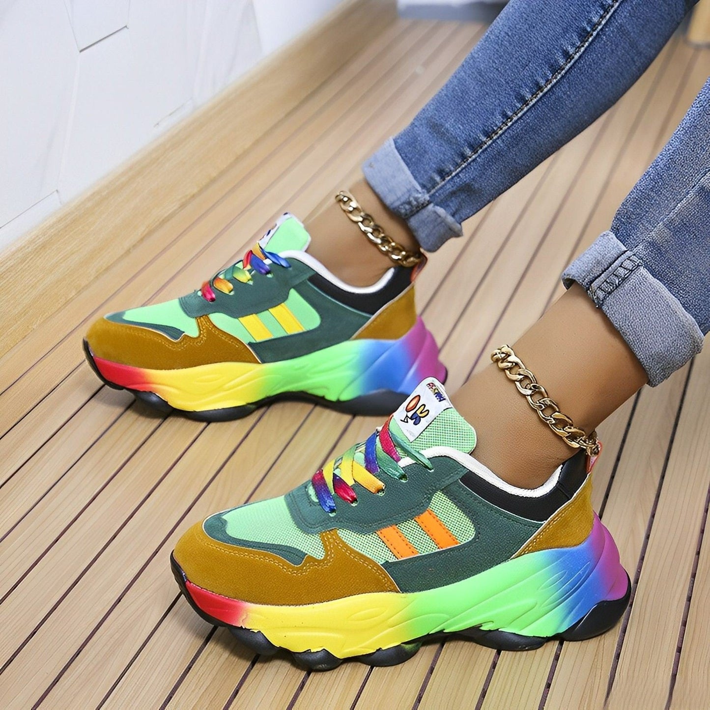 Iris™ Mehrfarbige Orthopädische Laufschuhe In Regenbogenfarben