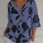 Clara - Marineblau bedruckte Bluse