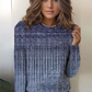 FallStil® - Blau Drip Luxe Print Langarm-Top