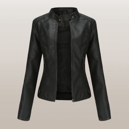 Elegante Lederjacke mit Reißverschluss für Damen