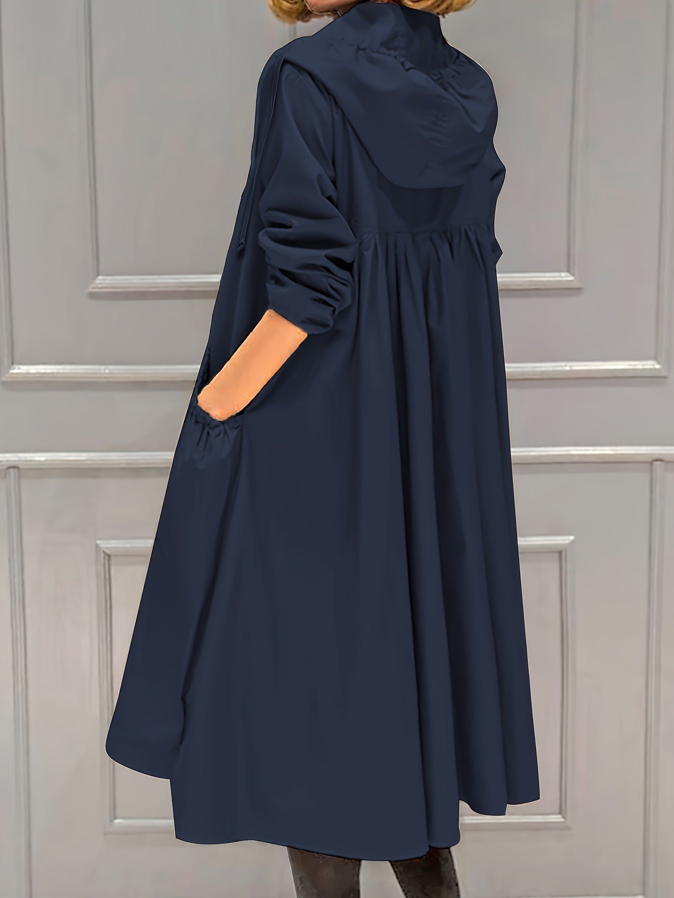 Damen Plus Size Mantel mit durchgehendem Reißverschluss