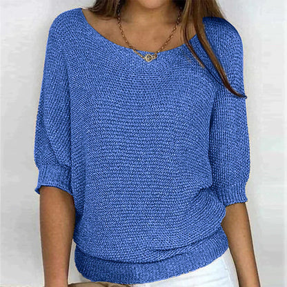 Pullover mit 3/4-Ärmeln und einem klassischen Krokodilmuster