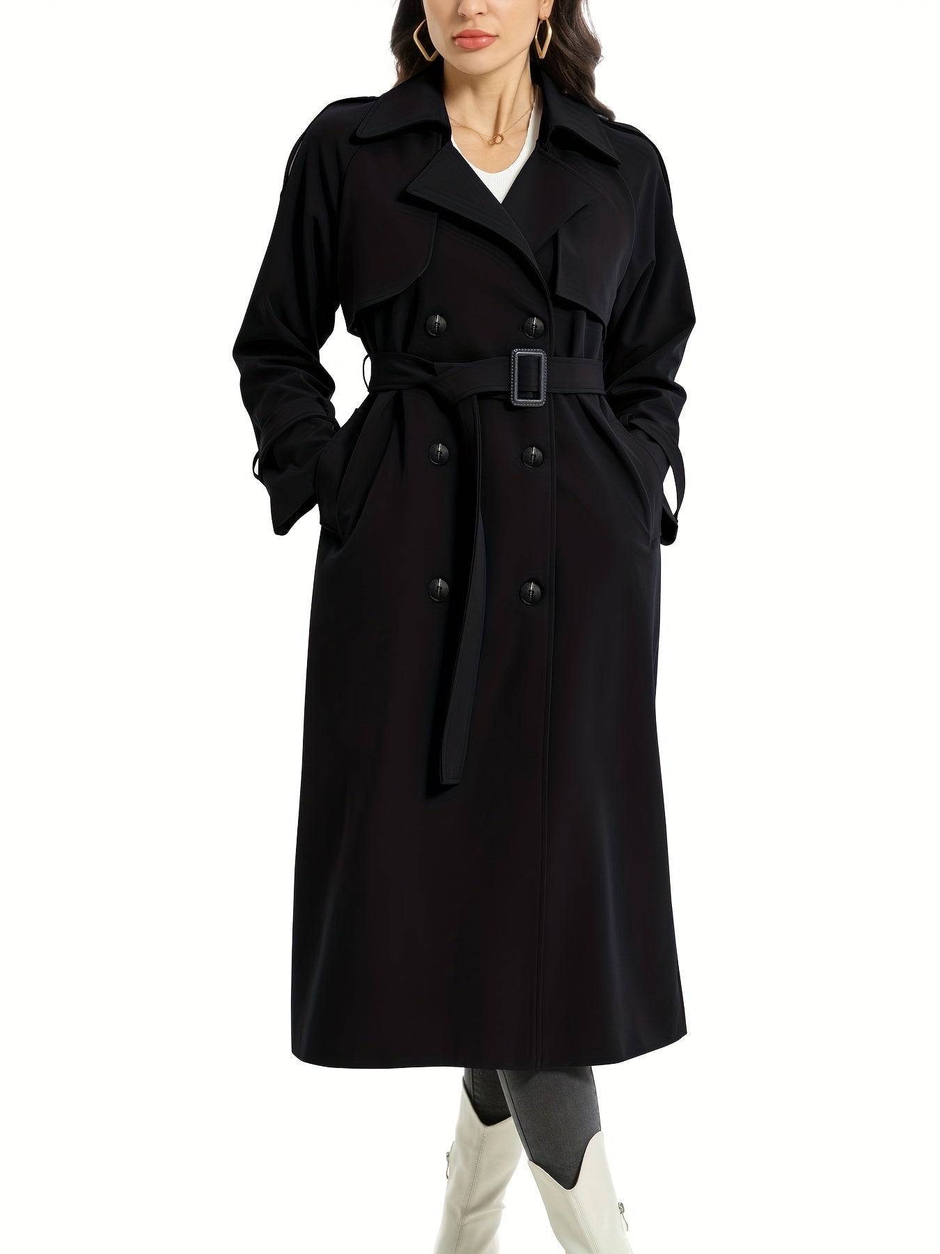 Damen-Trenchcoat mit zweireihigem Verschluss