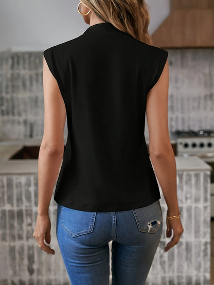 Weiße Elegante Ärmellose Bluse - Isabella