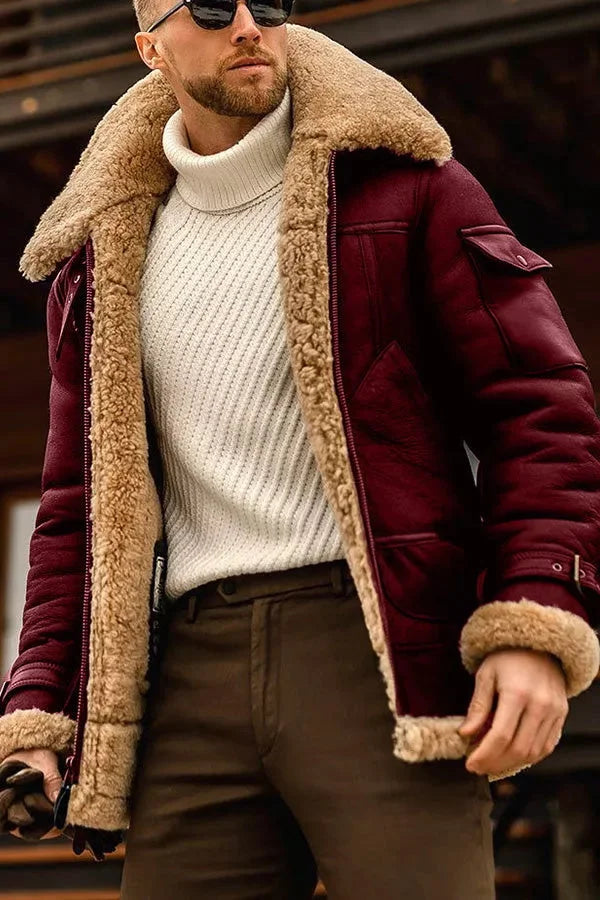 Herren camel stilvolle fliegende lederjacke
