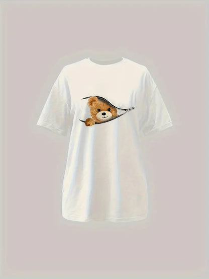 Danielle – cartoon-bär-t-shirt für frühling/sommer