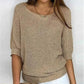 Pullover mit 3/4-Ärmeln und einem klassischen Krokodilmuster