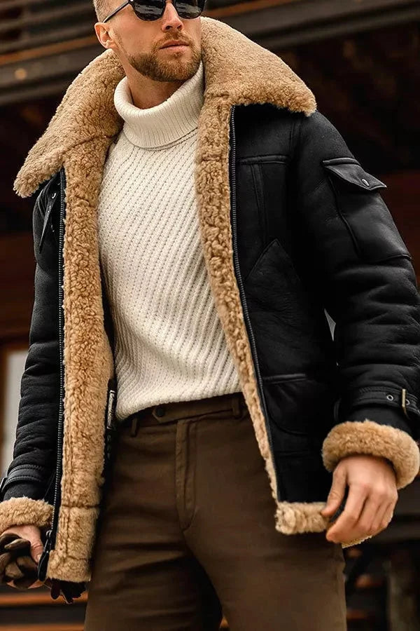 Herren camel stilvolle fliegende lederjacke
