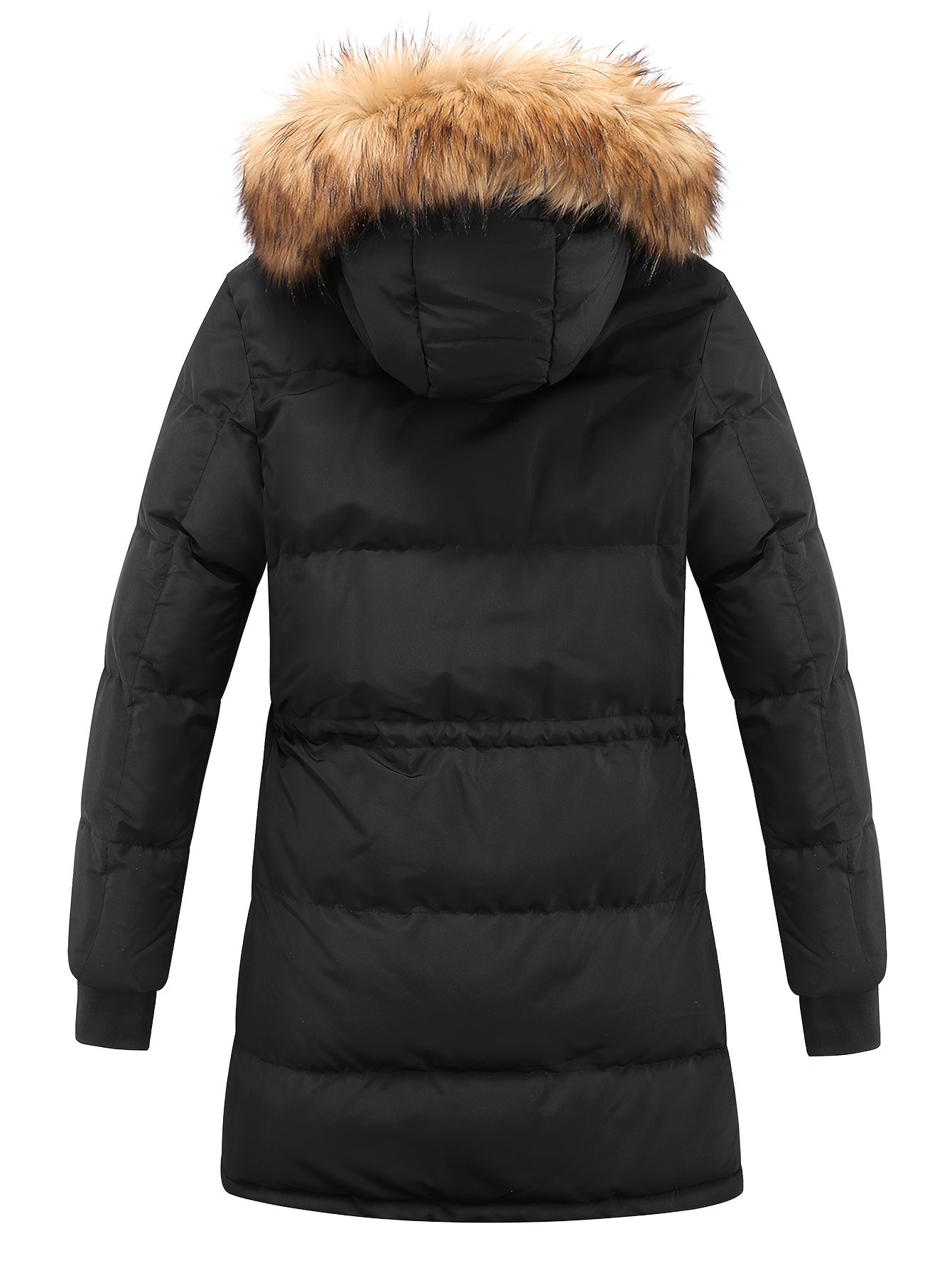 Damen-Winterjacke mit Kunstpelz und Steppung