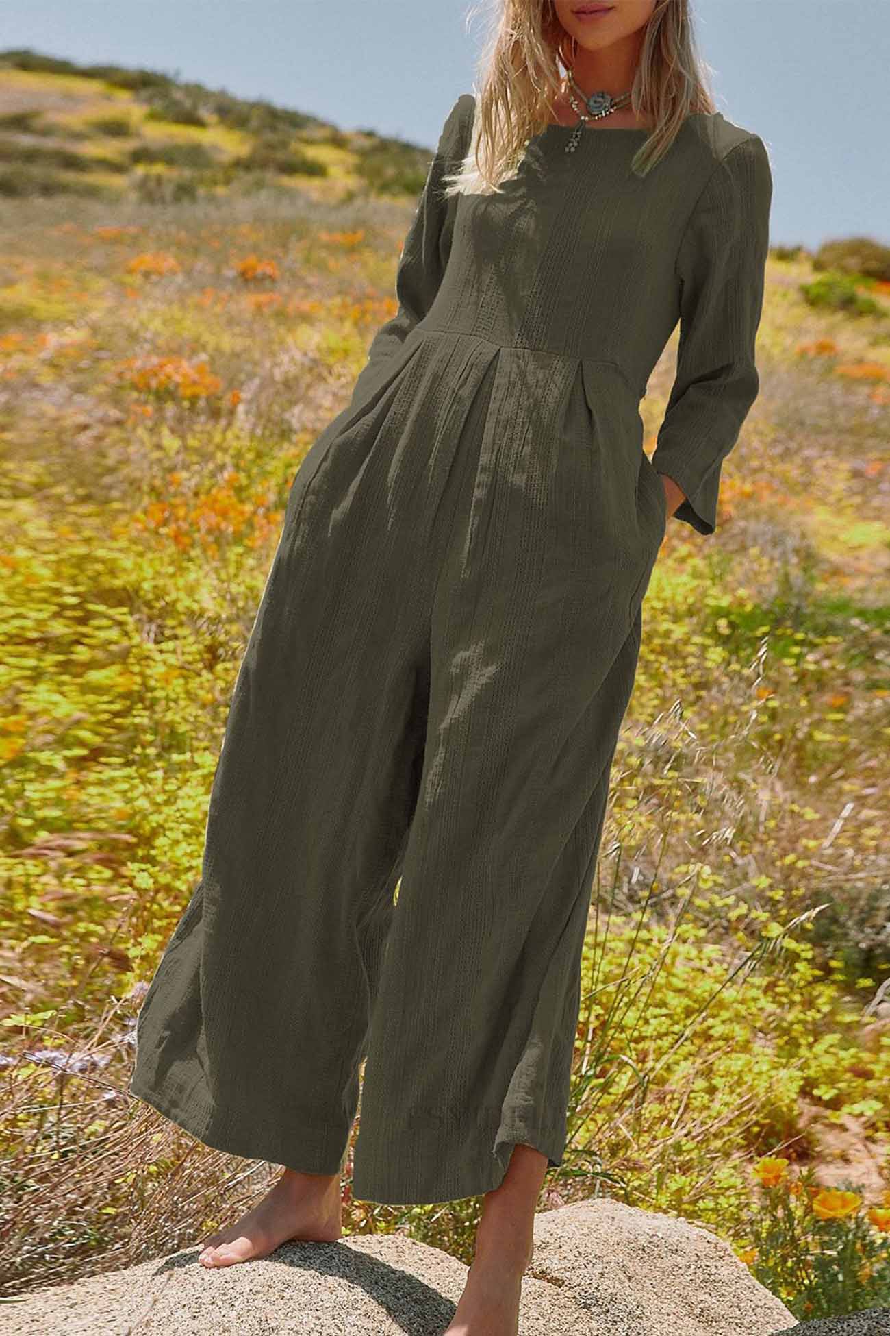 Willow – Olivgrüner Lässiger Overall