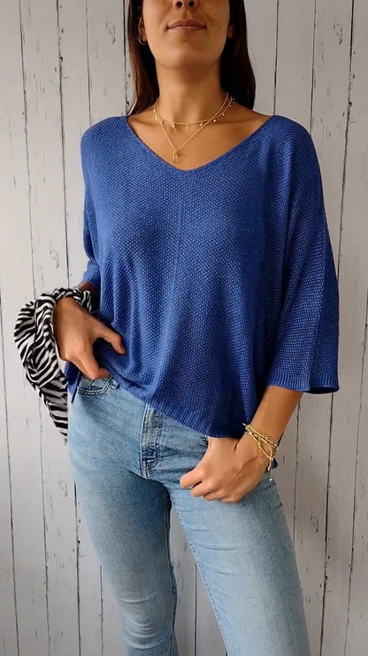 Eva – Rosafarbener Strickpullover