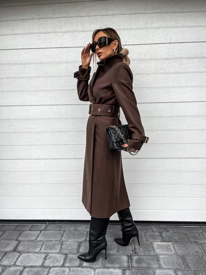 Elegante Frauenjacken mit Goldschnalle für Herbst und Winter