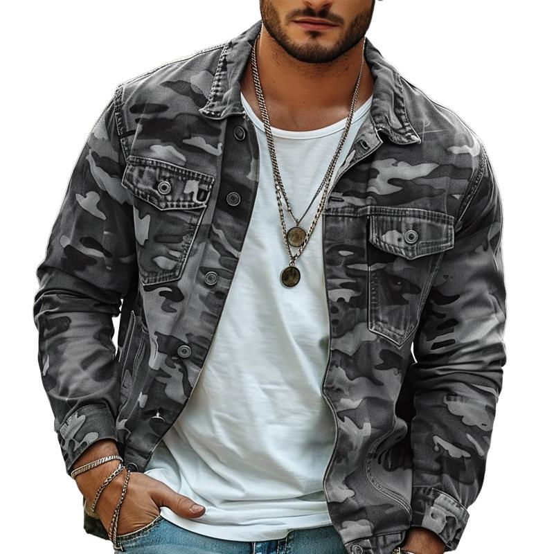 Retro Camouflage Jacke für Herren