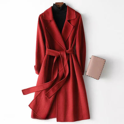 Frauen Langjacke mit Reißverschluss und Taschen für Herbst/Winter