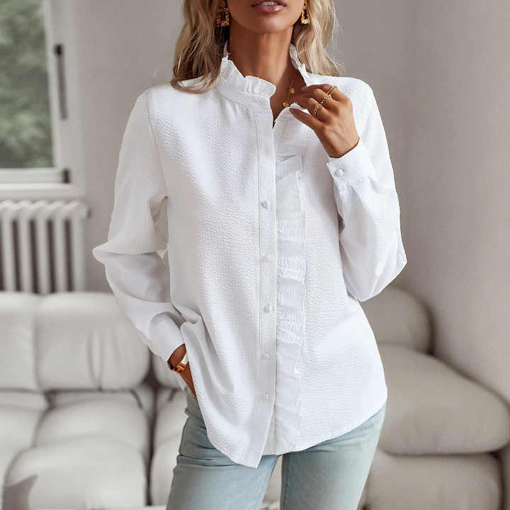 Elegante langärmelige Bluse mit Manschettenkragen - Froukje