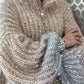 Arina - Elegante Glitzerende Strickjacke Mit Reißverschluss