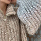 Arina - Elegante Glitzerende Strickjacke Mit Reißverschluss