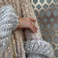 Arina - Elegante Glitzerende Strickjacke Mit Reißverschluss