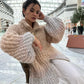 Arina - Elegante Glitzerende Strickjacke Mit Reißverschluss