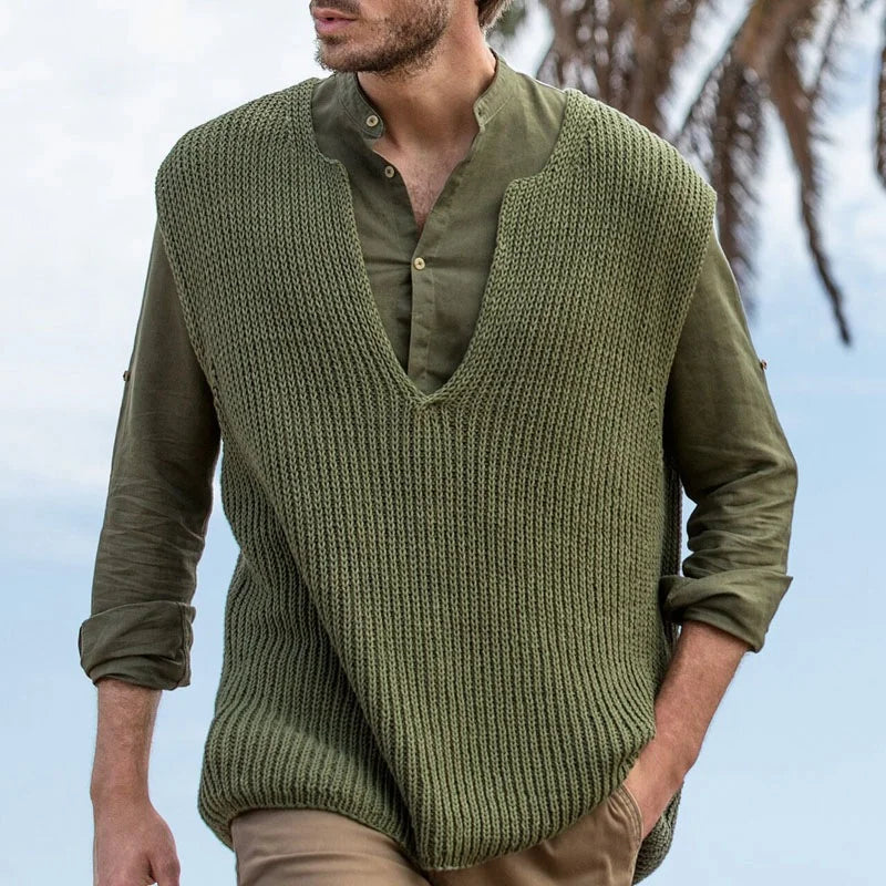 Abraham – ärmelloser strickpullover für herren