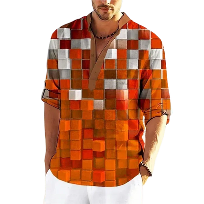 Adrian - Farbiges Stehkragenhemd