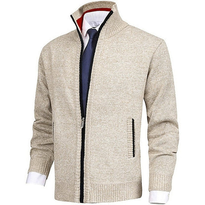 Tom Polo - Stylischer Zipper-Strickpullover für Herren (italienisches Design)