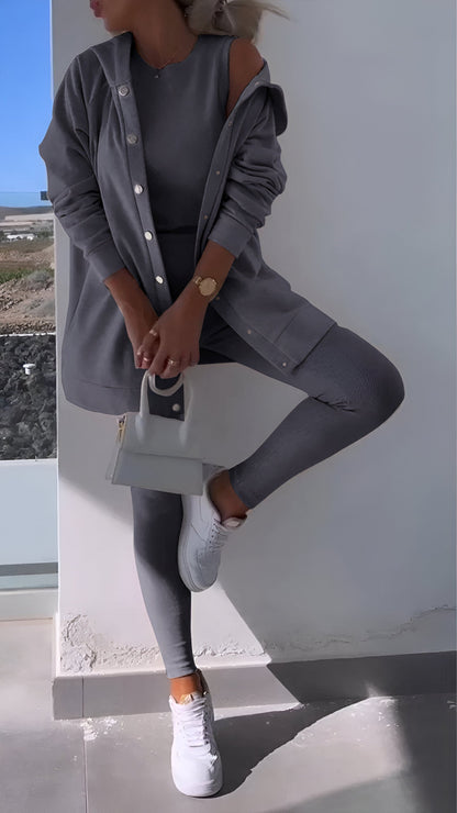 CosySet - Strickjacke mit Kapuze Sweatshirt