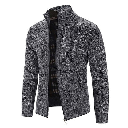 Tom Polo - Stylischer Zipper-Strickpullover für Herren (italienisches Design)