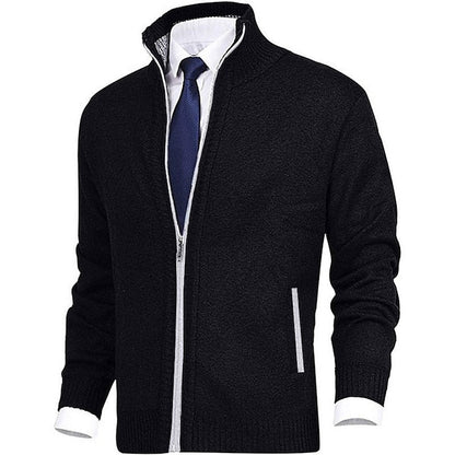Tom Polo - Stylischer Zipper-Strickpullover für Herren (italienisches Design)