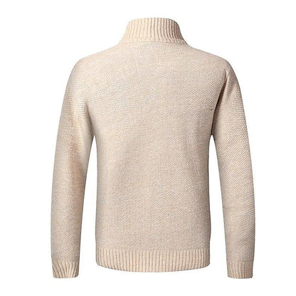Tom Polo - Stylischer Zipper-Strickpullover für Herren (italienisches Design)