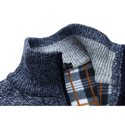 Tom Polo - Stylischer Zipper-Strickpullover für Herren (italienisches Design)